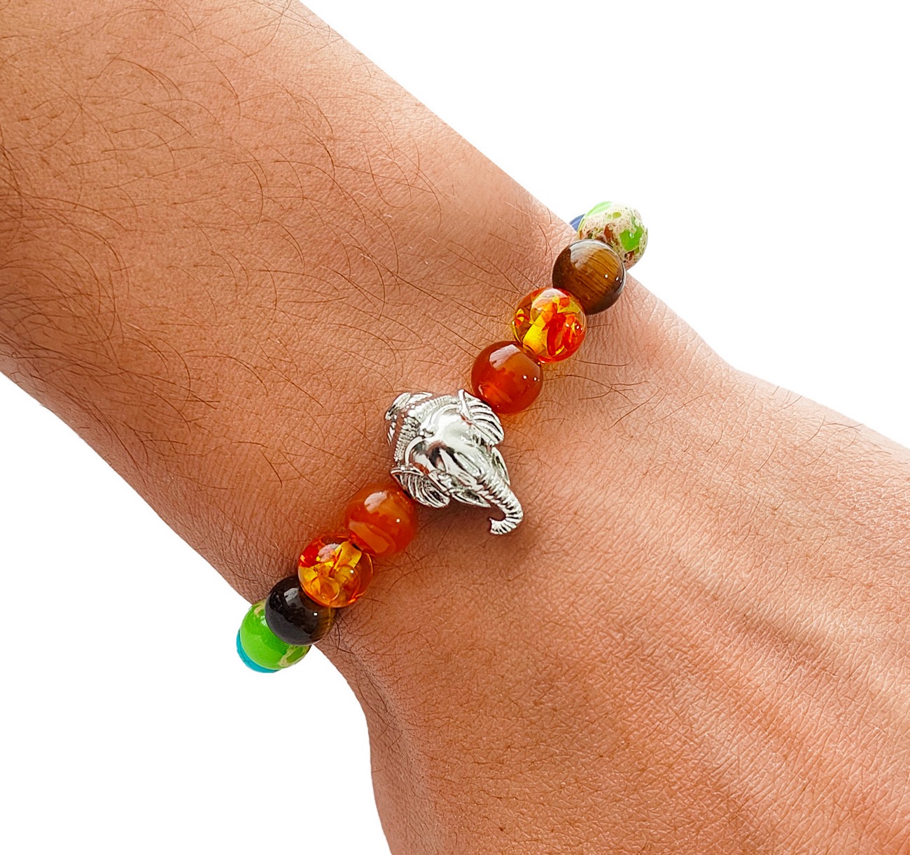 Pulsera 7 Chakras Cuarzos Energia Ganesha Unisex + Estuche 